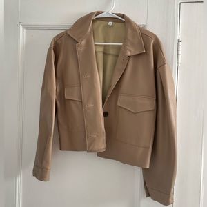 Faux Leather Jacket without pockets
